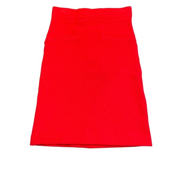 Ganni Womens red textured high waist pencil skirt, thick jersey, size small - Picture 2 of 6